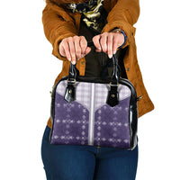 Purple Hawaii Paniolo Quilt Motif Shoulder Handbag