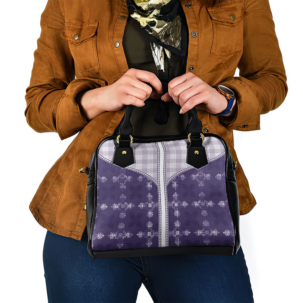 Purple Hawaii Paniolo Quilt Motif Shoulder Handbag