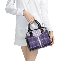 Purple Hawaii Paniolo Quilt Motif Shoulder Handbag