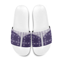 Purple Hawaii Paniolo Quilt Motif Slide Sandals