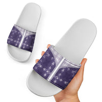 Purple Hawaii Paniolo Quilt Motif Slide Sandals