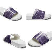Purple Hawaii Paniolo Quilt Motif Slide Sandals