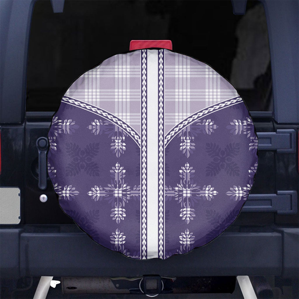 Purple Hawaii Paniolo Quilt Motif Spare Tire Cover LT05 No hole Purple - Polynesian Pride