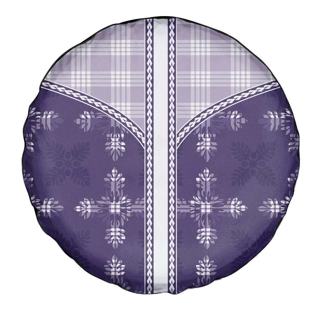 Purple Hawaii Paniolo Quilt Motif Spare Tire Cover