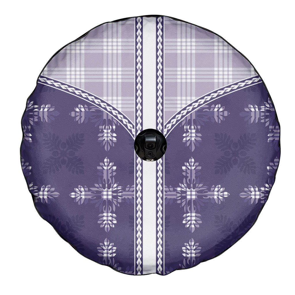 Purple Hawaii Paniolo Quilt Motif Spare Tire Cover