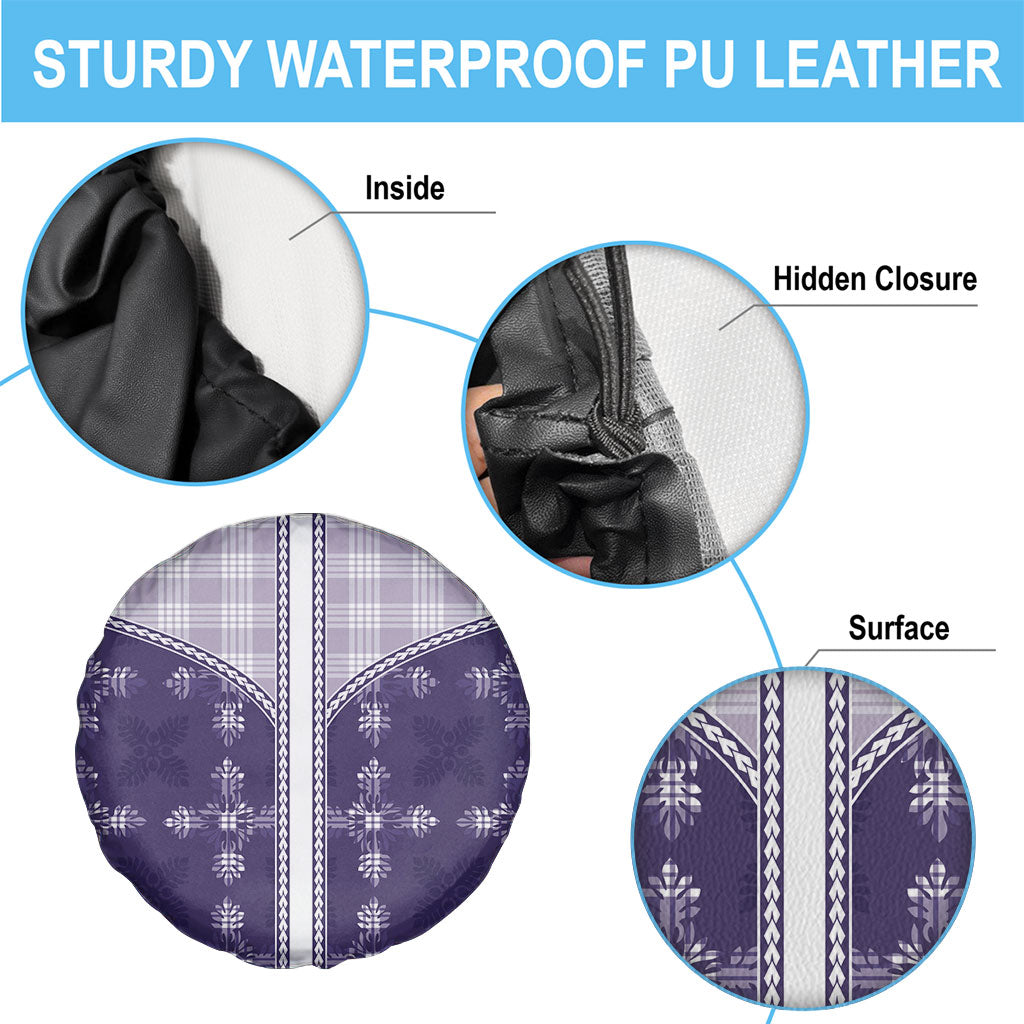 Purple Hawaii Paniolo Quilt Motif Spare Tire Cover