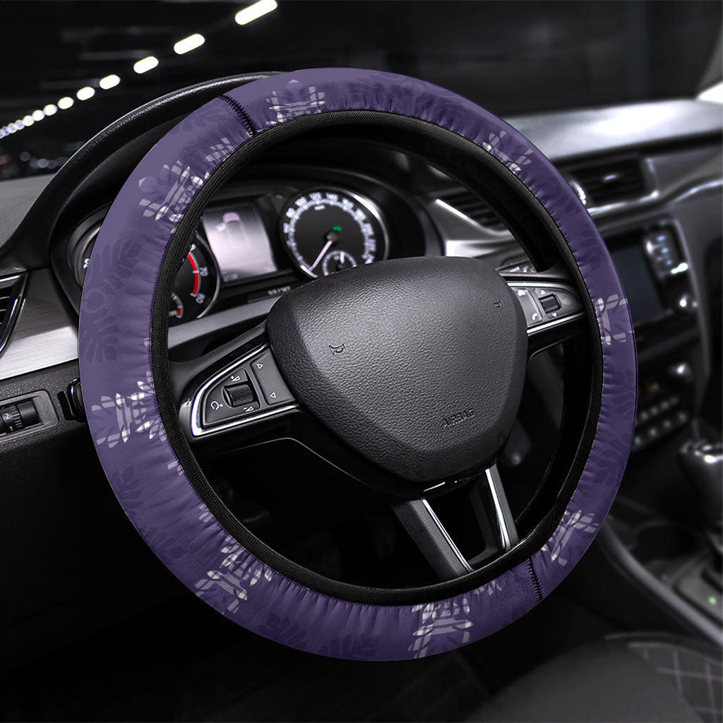 Purple Hawaii Paniolo Quilt Motif Steering Wheel Cover LT05 Universal Fit Purple - Polynesian Pride