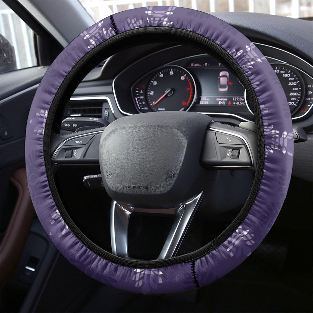 Purple Hawaii Paniolo Quilt Motif Steering Wheel Cover