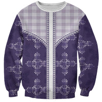 Purple Hawaii Paniolo Quilt Motif Sweatshirt