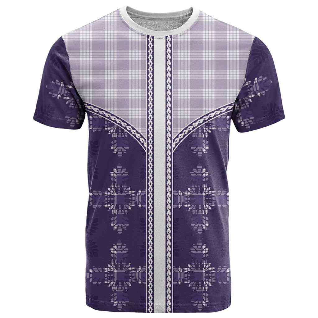 Purple Hawaii Paniolo Quilt Motif T Shirt