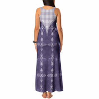 Purple Hawaii Paniolo Quilt Motif Tank Maxi Dress