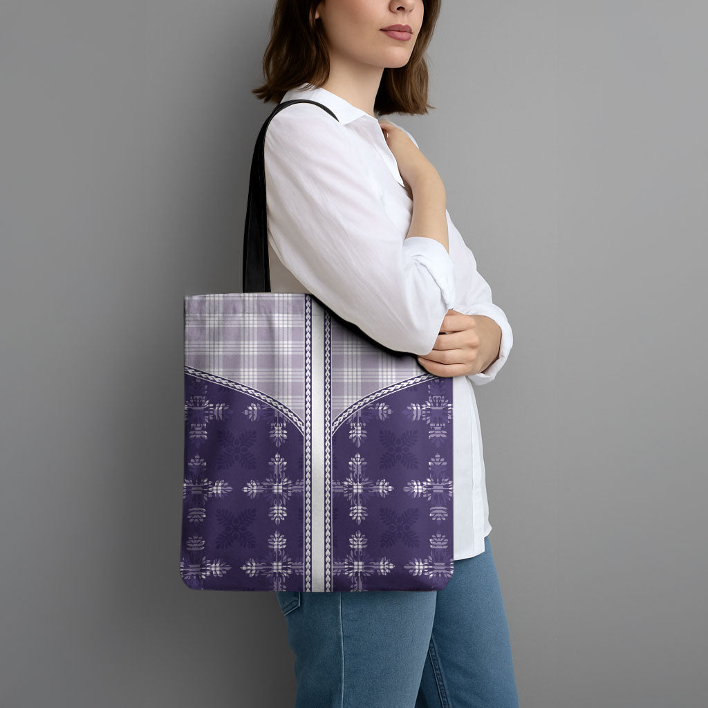 Purple Hawaii Paniolo Quilt Motif Tote Bag