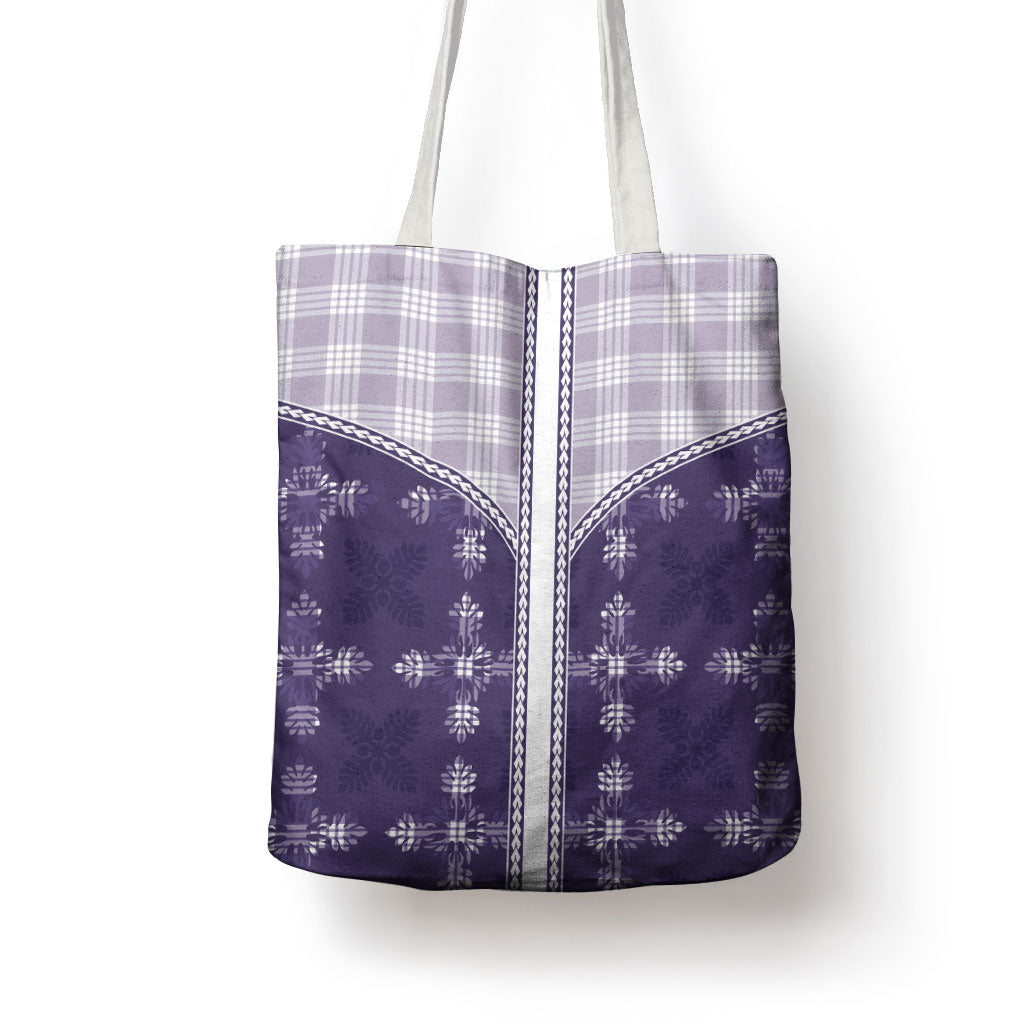Purple Hawaii Paniolo Quilt Motif Tote Bag