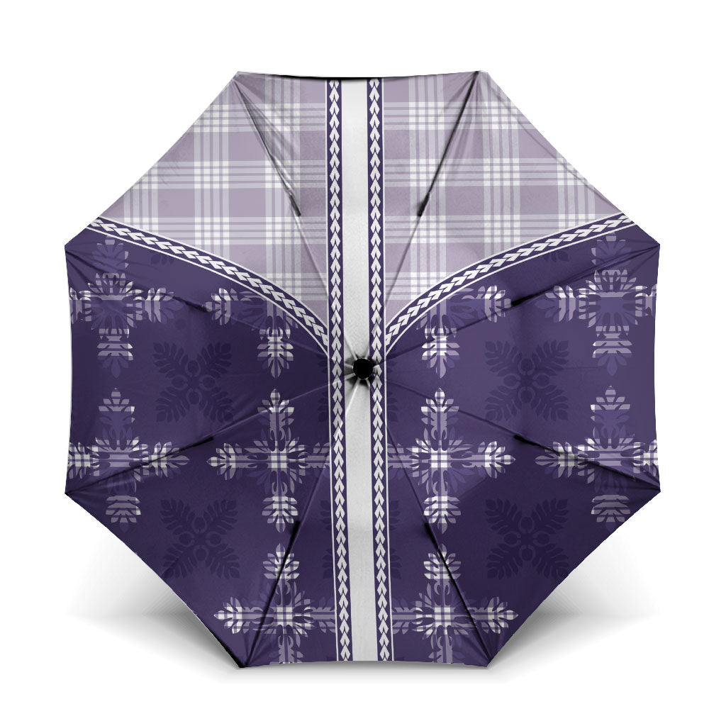 Purple Hawaii Paniolo Quilt Motif Umbrella LT05 One Size Folded 11.42 inch Opened Diameter 37.4 inch Purple - Polynesian Pride