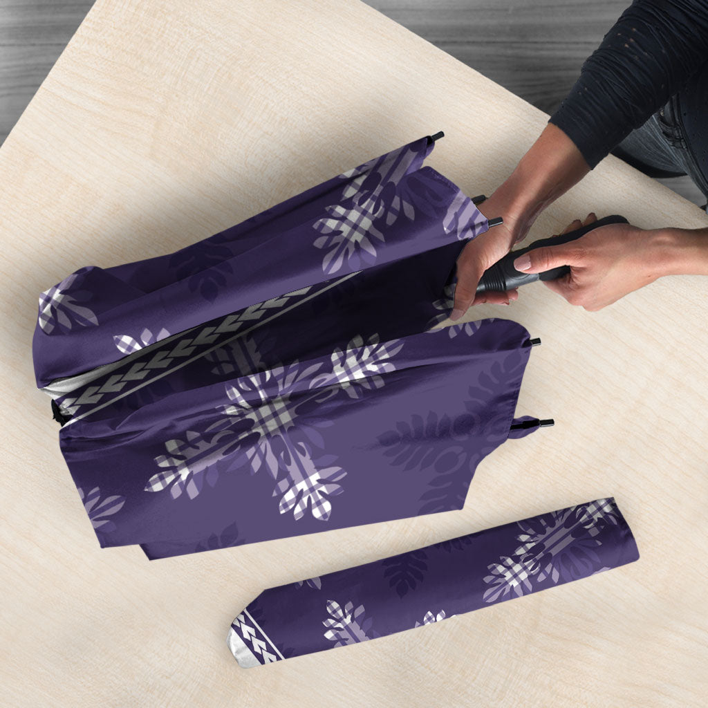 Purple Hawaii Paniolo Quilt Motif Umbrella