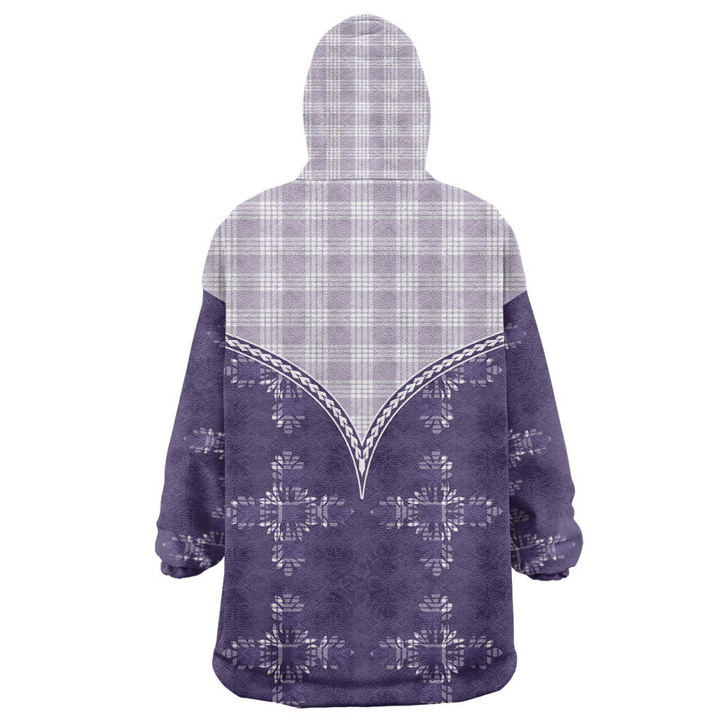 Purple Hawaii Paniolo Quilt Motif Wearable Blanket Hoodie