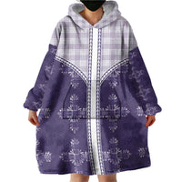 Purple Hawaii Paniolo Quilt Motif Wearable Blanket Hoodie