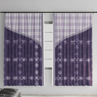 Purple Hawaii Paniolo Quilt Motif Window Curtain