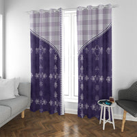 Purple Hawaii Paniolo Quilt Motif Window Curtain