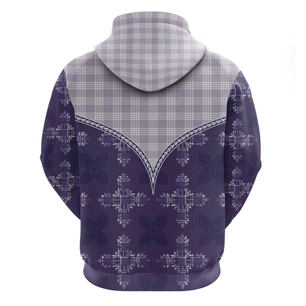 Purple Hawaii Paniolo Quilt Motif Zip Hoodie