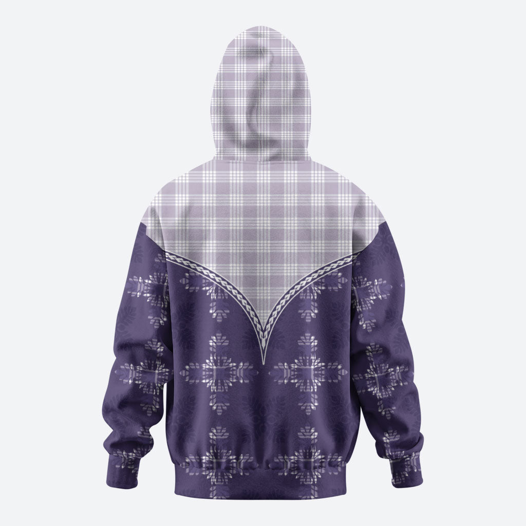 Purple Hawaii Paniolo Quilt Motif Zip Hoodie