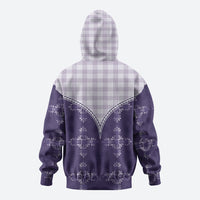 Purple Hawaii Paniolo Quilt Motif Zip Hoodie
