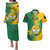 Papua New Guinea Enga Province Couples Matching Puletasi Dress and Hawaiian Shirt Mix Coat Of Arms Polynesian Pattern LT05 Green - Polynesian Pride