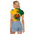 Papua New Guinea Enga Province Raglan Cropped T Shirt Mix Coat Of Arms Polynesian Pattern LT05 - Polynesian Pride