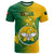 Papua New Guinea Enga Province T Shirt Mix Coat Of Arms Polynesian Pattern LT05 Green - Polynesian Pride