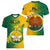 Papua New Guinea Enga Province Women V Neck T Shirt Mix Coat Of Arms Polynesian Pattern LT05 - Polynesian Pride