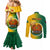 Personalized Papua New Guinea Enga Province Couples Matching Mermaid Dress and Long Sleeve Button Shirts Mix Coat Of Arms Polynesian Pattern LT05 - Polynesian Pride