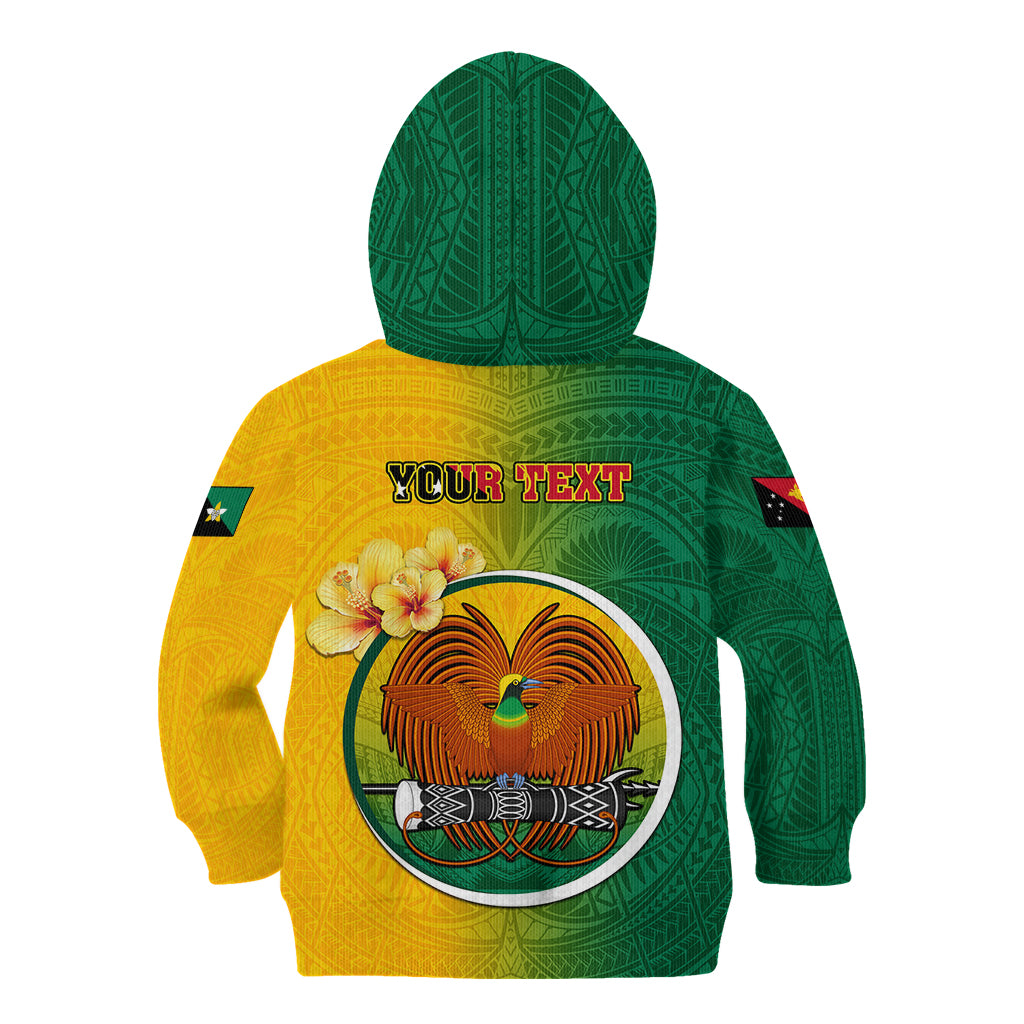 Personalized Papua New Guinea Enga Province Kid Hoodie Mix Coat Of Arms Polynesian Pattern LT05 - Polynesian Pride