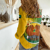 Personalized Papua New Guinea Enga Province Women Casual Shirt Mix Coat Of Arms Polynesian Pattern LT05 - Polynesian Pride