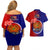 Papua New Guinea Central Province Couples Matching Off Shoulder Short Dress and Hawaiian Shirt Mix Coat Of Arms Polynesian Pattern LT05 - Polynesian Pride