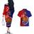 Papua New Guinea Central Province Couples Matching Off The Shoulder Long Sleeve Dress and Hawaiian Shirt Mix Coat Of Arms Polynesian Pattern LT05 - Polynesian Pride