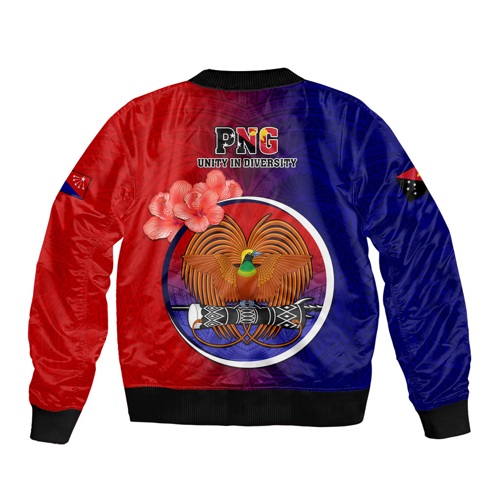 Papua New Guinea Central Province Sleeve Zip Bomber Jacket Mix Coat Of Arms Polynesian Pattern LT05 - Polynesian Pride