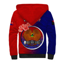 Personalized Papua New Guinea Central Province Sherpa Hoodie Mix Coat Of Arms Polynesian Pattern LT05 - Polynesian Pride