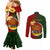 Papua New Guinea Chimbu Province Couples Matching Mermaid Dress and Long Sleeve Button Shirts Mix Coat Of Arms Polynesian Pattern LT05 - Polynesian Pride
