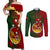 Papua New Guinea Chimbu Province Couples Matching Off Shoulder Maxi Dress and Long Sleeve Button Shirts Mix Coat Of Arms Polynesian Pattern LT05 Red - Polynesian Pride