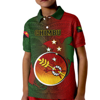 Papua New Guinea Chimbu Province Kid Polo Shirt Mix Coat Of Arms Polynesian Pattern LT05 Kid Red - Polynesian Pride