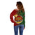 Papua New Guinea Chimbu Province Off Shoulder Sweater Mix Coat Of Arms Polynesian Pattern LT05 - Polynesian Pride