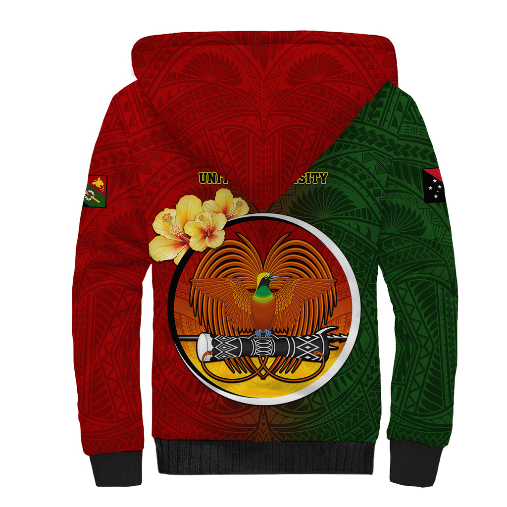 Papua New Guinea Chimbu Province Sherpa Hoodie Mix Coat Of Arms Polynesian Pattern LT05 - Polynesian Pride