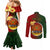 Personalized Papua New Guinea Chimbu Province Couples Matching Mermaid Dress and Long Sleeve Button Shirts Mix Coat Of Arms Polynesian Pattern LT05 - Polynesian Pride