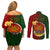 Personalized Papua New Guinea Chimbu Province Couples Matching Off Shoulder Short Dress and Long Sleeve Button Shirts Mix Coat Of Arms Polynesian Pattern LT05 - Polynesian Pride