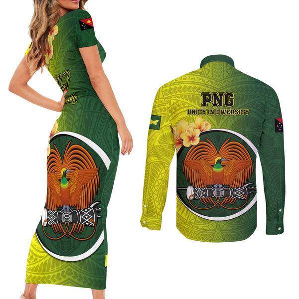 Papua New Guinea Oro Province Long Sleeve Button Shirt Mix Coat Of Arms Polynesian Pattern LT05