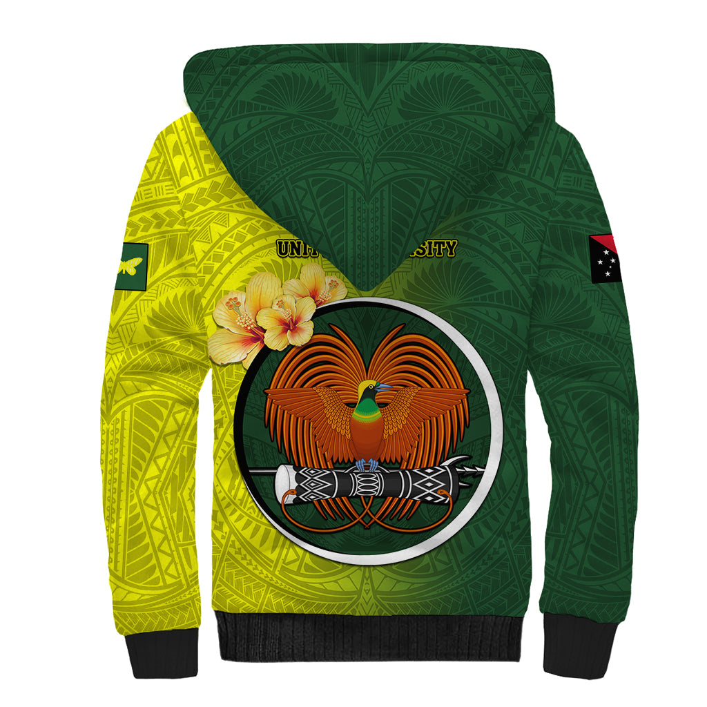 Papua New Guinea Oro Province Sherpa Hoodie Mix Coat Of Arms Polynesian Pattern LT05 - Polynesian Pride