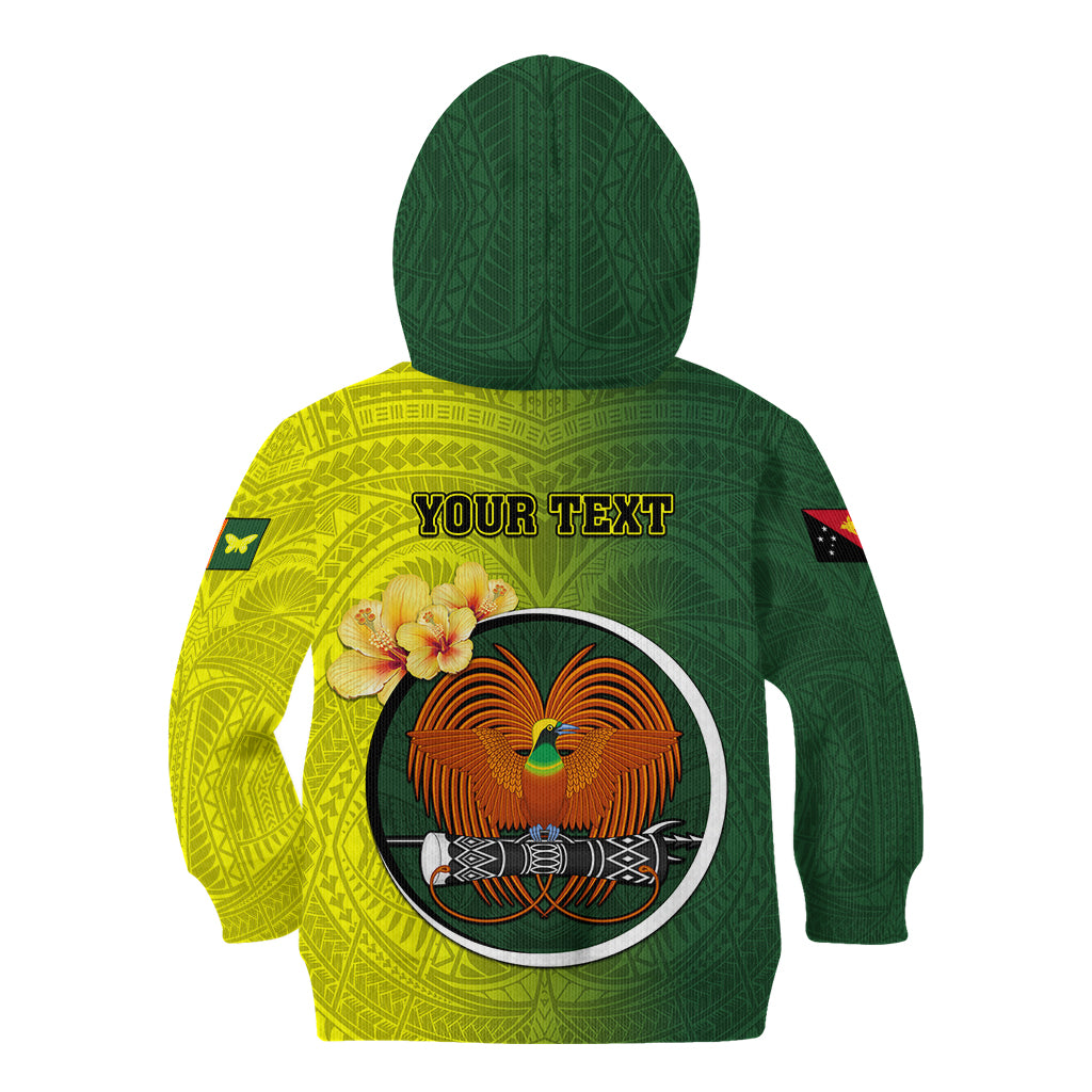 Personalized Papua New Guinea Oro Province Kid Hoodie Mix Coat Of Arms Polynesian Pattern LT05 - Polynesian Pride