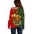 Papua New Guinea Eastern Highlands Province Off Shoulder Sweater Mix Coat Of Arms Polynesian Pattern LT05 - Polynesian Pride