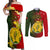 Personalized Papua New Guinea Eastern Highlands Province Couples Matching Off Shoulder Maxi Dress and Long Sleeve Button Shirts Mix Coat Of Arms Polynesian Pattern LT05 Red - Polynesian Pride