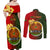 Personalized Papua New Guinea Eastern Highlands Province Couples Matching Off Shoulder Maxi Dress and Long Sleeve Button Shirts Mix Coat Of Arms Polynesian Pattern LT05 - Polynesian Pride